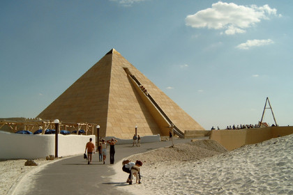 Fun park Belantis with a pyramid