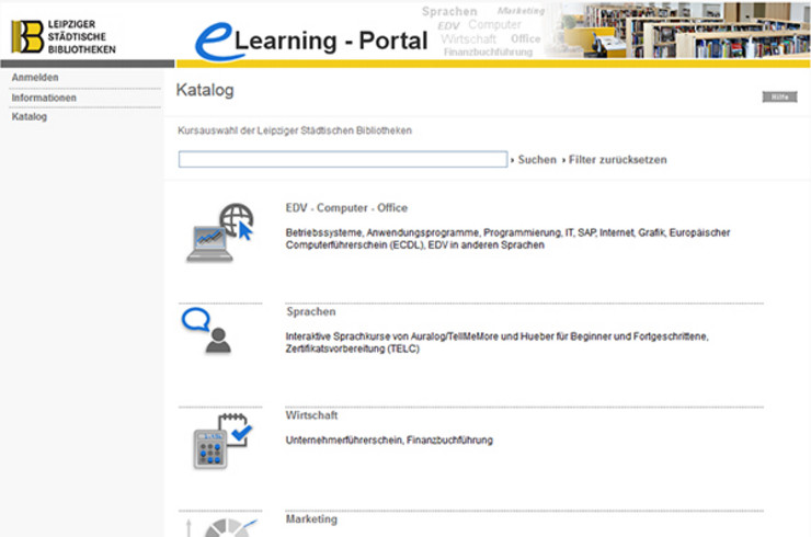 Screenshot eLearning-Portal