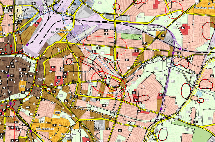 Ausschitt aus dem Entwurf des Flächennutzungsplans der Stadt Leipzig