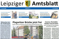 Titelseite des Leipziger Amtsblattes mit einem großen Foto der Plagwitzer Brücke