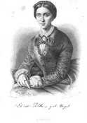 Elise Polko, geb. Vogel, um 1852. Stahlstich nach einem Gemälde von Josef Schex (1819-1894), gest. von Lazarus Gottlieb Sichling, aus: Musikalische Märchen, Bd.1 (1852), Frontispiz.
