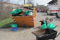 Beräumter Müll aus dem Karl-Heine-Kanal.