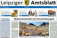 Ausschnitt Titelseite des Leipziger Amtsblattes