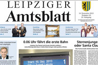 Das Titelbild des Leipziger Amtsblatts vom 14. Dezember 2014 zeigt eine Haltestellenanzeige des neuen Citytunnels.