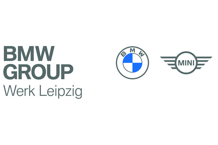 Schriftzug BMW Group und rechtseitig platziertes rundes Element