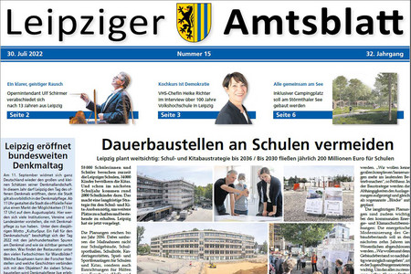 Leipziger Amtsblatt Nr. 15/2022 Titelbild (Auszug)