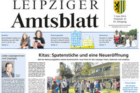Titelseite des Leipziger Amtsblatts vom 7. Juni 2014 zeigt die Eröffnungsveranstaltung der Kita Thietmarstraße