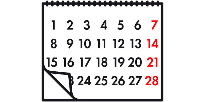 Ein Kalender mit einem ganzen Monat.