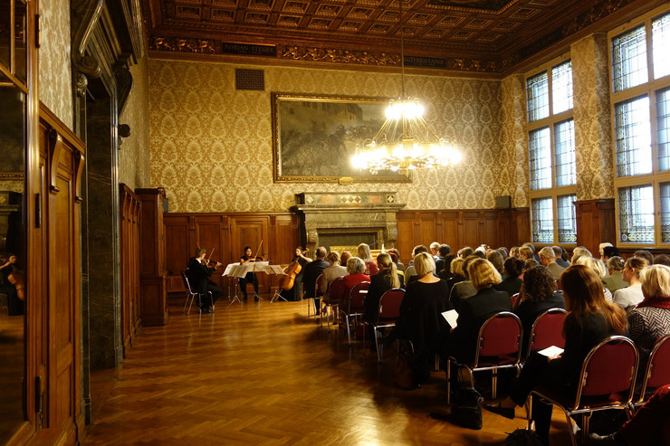 Musikalischer Auftakt mit dem Gyldfeldt-Quartett, Hochschule für Musik und Theater "Felix Mendelssohn Bartholdy" Leipzig in einem Saal im Neuen Rathaus