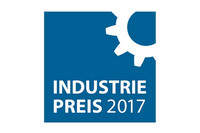 Logo zeigt Schrift "Industriepreis 2017" und die Grafik eines Zahnrades
