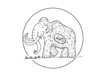 gezeichnetes Mammut von der Seite