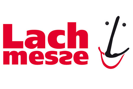 Logo Lachmesse mit dem Schriftzug "Lachmesse" und einem lachenden Strichgesicht.