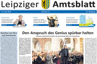 Titelseite des Leipziger Amtsblattes vom 27. Juni 2015 zeigt Prof. Georg Christoph Biller bei seiner Verabschiedung in der Thomaskirche