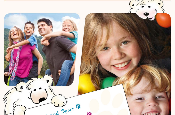 Titelbild der Broschüre Familienplaner 2013 mit Fotos von Kindern und Eltern beim Spielen