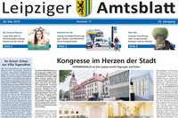 Titelseite des Leipziger Amtsblattes vom 30. Mai 2015 zeigt die sanierte KONGRESSHALLE am Zoo Leipzig