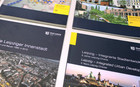 Schrägbild über Ausgaben der Blauen Reihe (Informationen zur Stadtentwicklung)