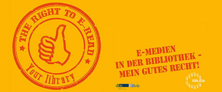 Logo der Kampagne "The Right to E-Read - E-Medien in der Bibliothek - Mein gutes Recht!"