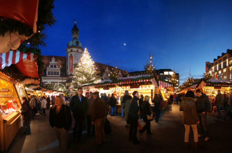 Leipziger Weihnachtsmarkt Abendstimmung