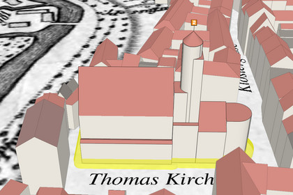 dreidimensionale Nachbildung der historischen Thomaskirche
