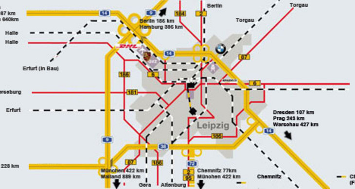 Grafik zur Verkehrsinfrastruktur in Leipzig