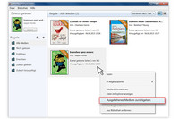 Bildschirmfoto vom Programm Adobe Digital Editions mit entliehenen E-Books aus der Onleihe, Menü mit Schaltfläche Ausgeliehenes Medium zurückgeben