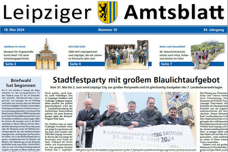 Leipziger Amtsblatt Nr. 10/2024 Titelseite (Ausriss)