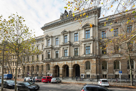 Außenansicht des Hauptgebäudes der Hochschule für Musik und Theater „Felix Mendelssohn Bartholdy“ Leipzig