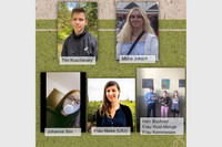 Auf dem Bild sind einzelne Fotos von drei Schüler/-innen des Energieteams, der UfU-Betreuerin und ein Bild mit den drei Lehrer/-innen, unter den Bildern stehen die Namen der Personen.